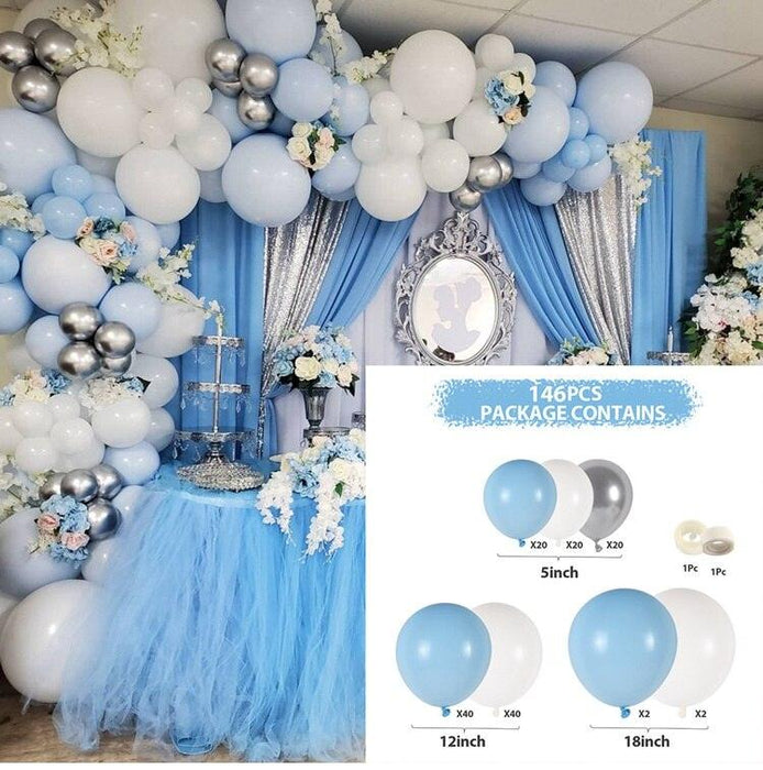 Elegant Blue Macaron Balloon Arch Kit - Transform Your Celebrations with Luxurious Style