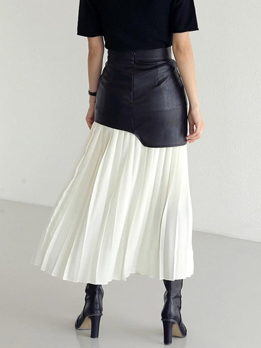 Chic Pleated High Waist Midi Skirt for Spring 2022 - Flattering and Elegant Design