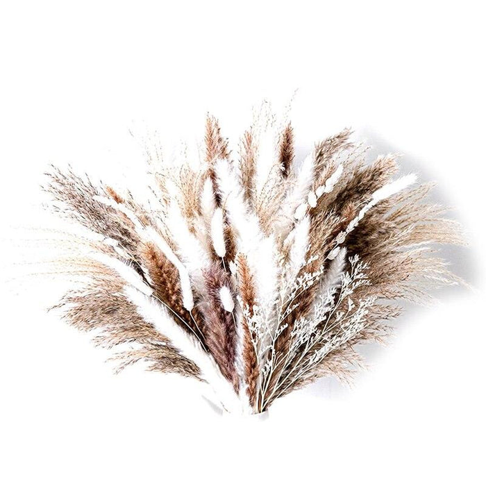 Natural Elegance: 80-Piece Dried Pampas Grass Arrangement for Effortless Home Styling