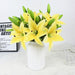 Real Touch White Lily Artificial Flowers Set of 5 - Bouquet Enhancer