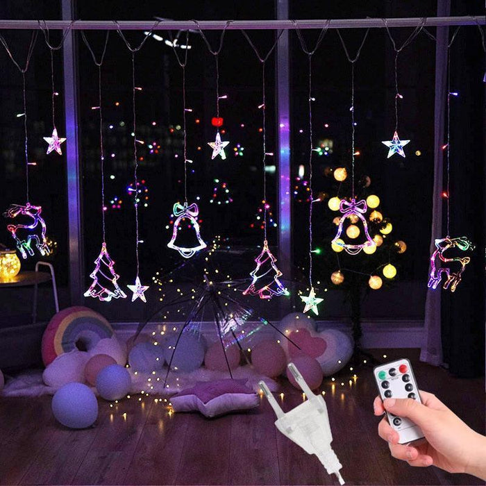 Twinkling LED Star Lamp Curtain Garland Fairy String Lights for Magical Festive Ambiance