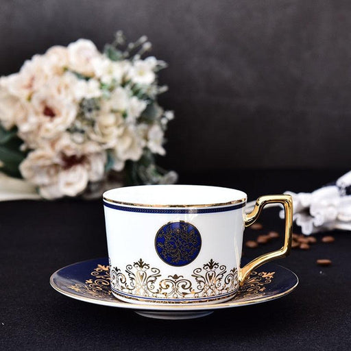 Luxurious Gold-Embodied Ceramic Tea and Coffee Cup Collection
