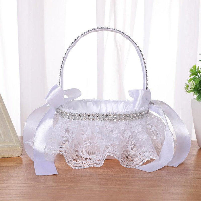 Charming Lace Floral Basket for Elegant Celebrations