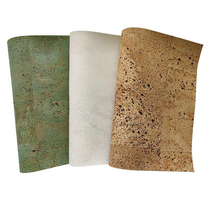 Exquisite Crafting Fabric Set: Synthetic Leather, PVC Vinyl & Cork - 0.7mm Thickness, 30x135cm