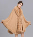 Opulent V Lapel Faux Rex Rabbit Fur Winter Cape for Women