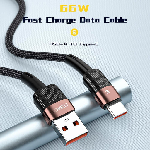 Essager 6A USB-C Charging Cable - Fast Data Transfer & Quick Power Delivery for Huawei P40 Pro, Samsung S21 Ultra, Poco - 66W Rapid Charger