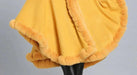 Opulent V Lapel Faux Rex Rabbit Fur Winter Cape for Women