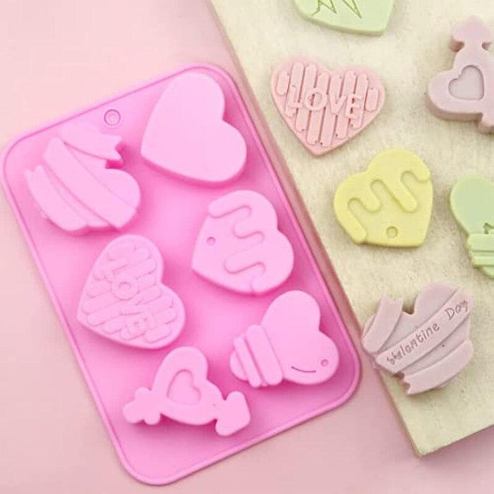 Enchanting Love Hearts Silicone Mold Kit - Perfect for Baking and Crafting Bliss