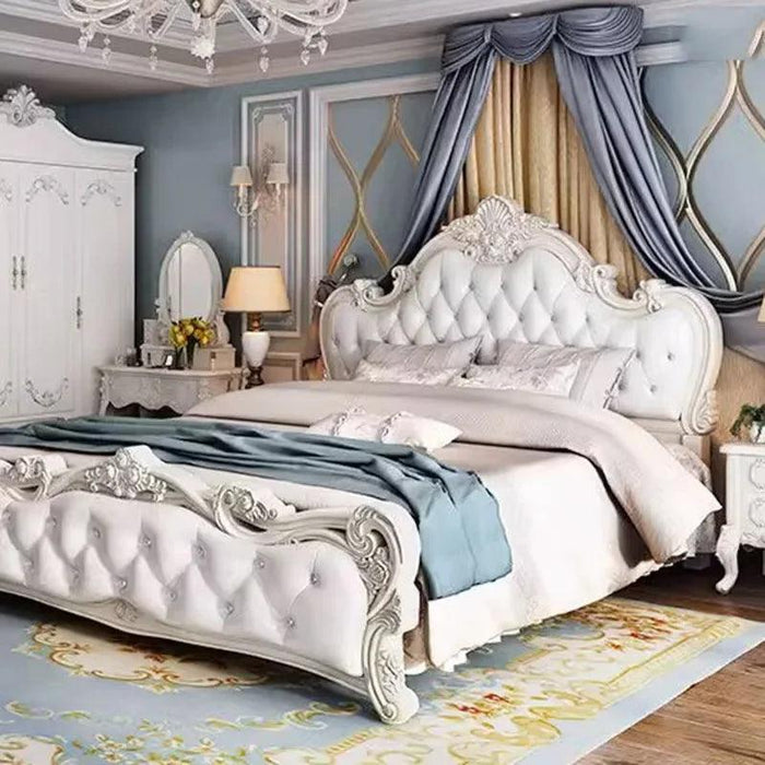 Regal Morocco Dream Leather Bed - European Opulence & Morocco Charm