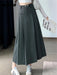 Elegant Autumn A-Line: High-Waisted Maxi Skirt in Luxurious Cotton Blend