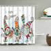 Festive Christmas Shower Curtain Set with Santa and Snowman Designs