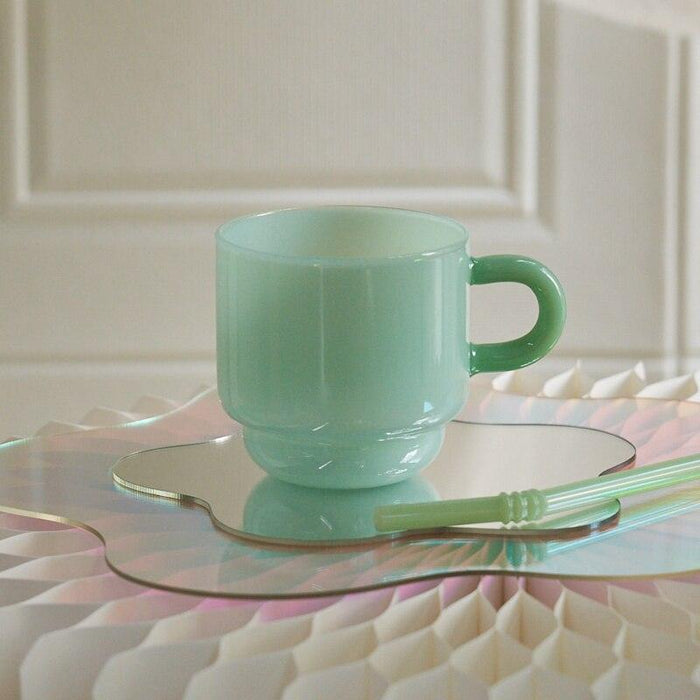Elegant Jade Glass Mug Set with Retro Nordic Vibe