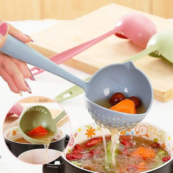 Versatile Long Handle 2-in-1 Spoon & Strainer Kitchen Utensil Set