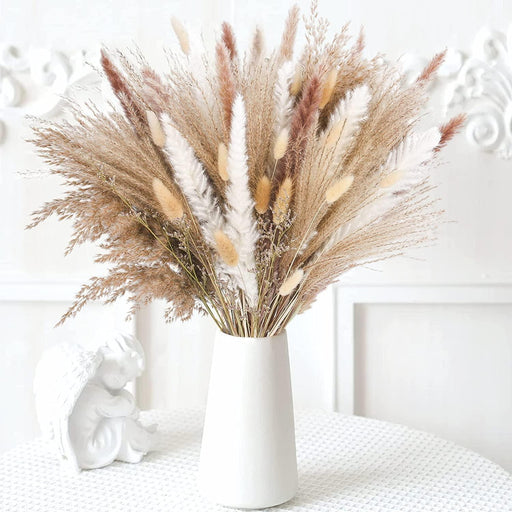 Rustic Bohemian Pampas Grass Bouquet for Weddings and Home Decor - 85 Pieces