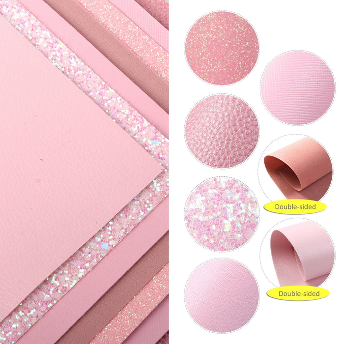 Glimmering Glitz Faux Leather Crafting Bundle - 5 Sheet Pack