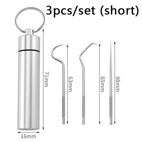 Elbow-Shaped Stainless Steel Toothpicks - Ultimate Travel Oral Care Tool