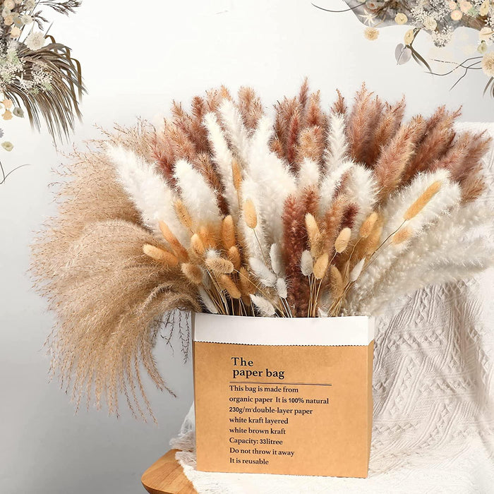 Dried Pampas Grass Bouquet - Elegant Rustic Decor for Homes and Weddings