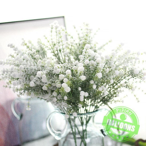 Elegant White Dried Babysbreath Flower Stems - Ideal for Wedding Decor and Crafting