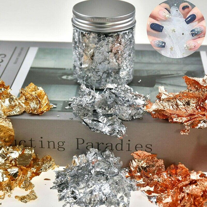 Luxury Gold Leaf Flakes Crafting Kit - Premium Set for Artistic Creations - 1 to 3 grams