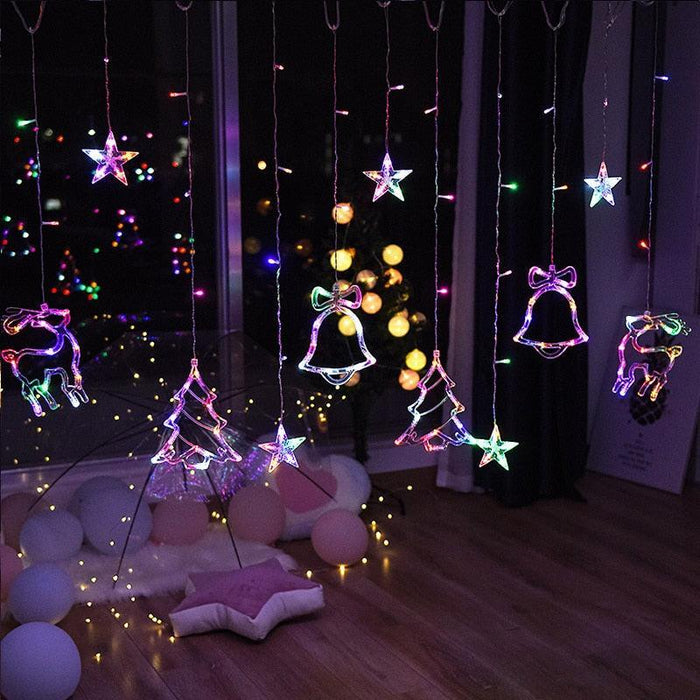 Twinkling LED Star Lamp Curtain Garland Fairy String Lights for Magical Festive Ambiance