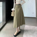 Elegant Autumn A-Line: High-Waisted Maxi Skirt in Luxurious Cotton Blend