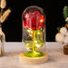 Elegant Simulated Rose Glass Cloche - Sophisticated Accent for a Refined Home