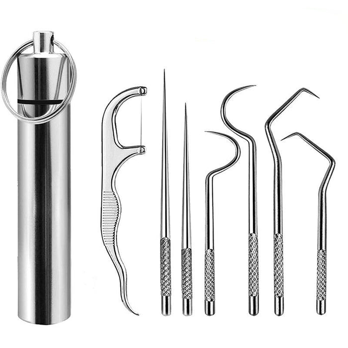 Elbow-Shaped Stainless Steel Toothpicks - Ultimate Travel Oral Care Tool