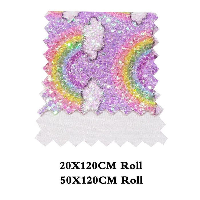 Glittering Rainbow Faux Leather Crafting Roll - Ignite Your Imagination with a Splash of Color