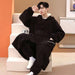 Men's Coral Fleece Lounge Pajama Set for Cozy Autumn & Winter Comfort