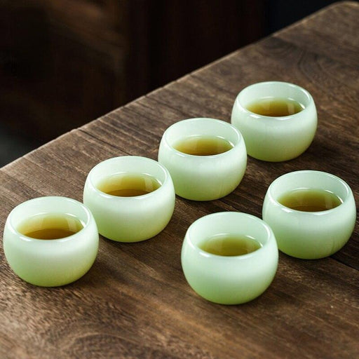 Luxurious Cyan Jade Porcelain Tea Cup - Premium Tea Lover's Gift Set