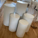 Elegant White and Gold Round Cylinder Pedestal Display Set