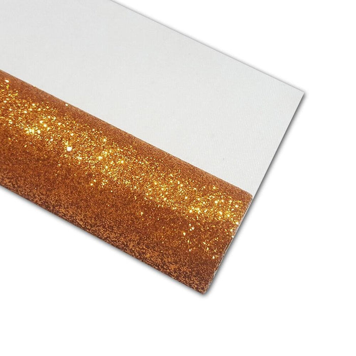 Lustrous Black and Gold Glitter Faux Leather Craft Sheet for Exceptional DIY Projects