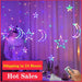 Twinkling LED Star Lamp Curtain Garland Fairy String Lights for Magical Festive Ambiance