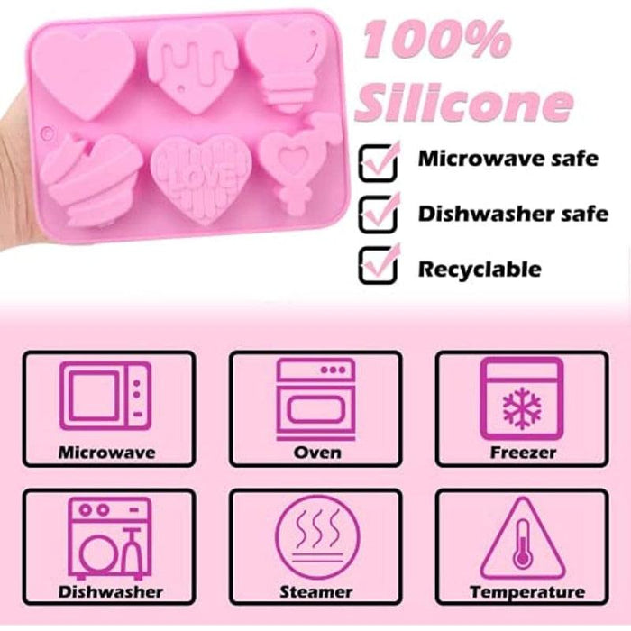 Enchanting Love Hearts Silicone Mold Kit - Perfect for Baking and Crafting Bliss