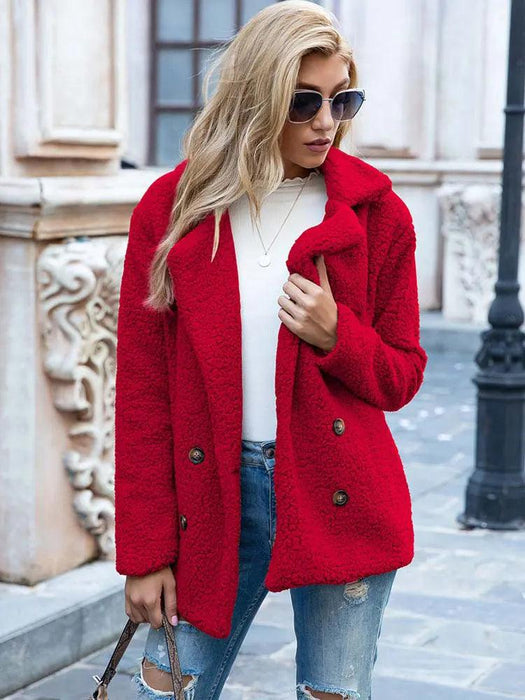 Chic Oversized Plush Faux Fur Teddy Coat - Women's Essential Outerwear