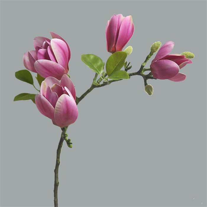 Realistic Magnolia Blossom Stem - Elegant Floral Decor for Any Occasion