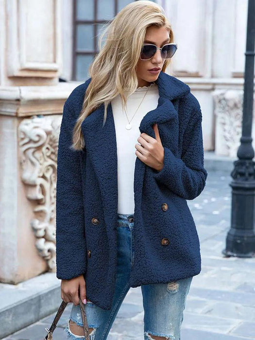 Chic Oversized Plush Faux Fur Teddy Coat - Women's Essential Outerwear