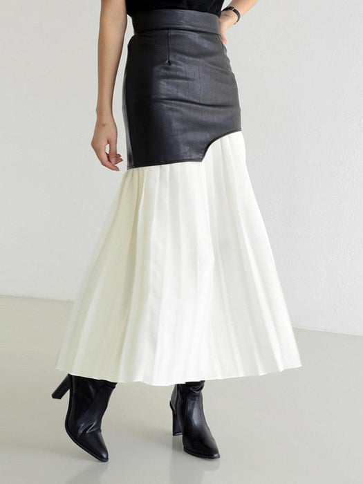 Chic Pleated High Waist Midi Skirt for Spring 2022 - Flattering and Elegant Design