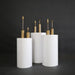 Elegant White and Gold Round Cylinder Pedestal Display Set