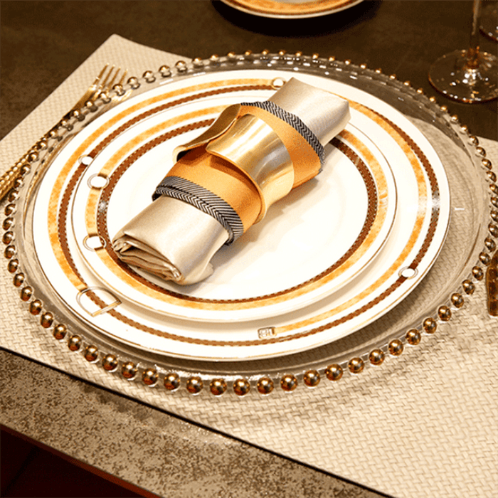 Elegant European Ceramic Dinner Plate Set: Botanica Collection - Luxury Dining Experience