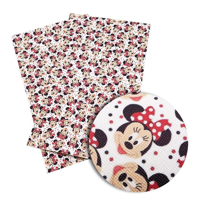 Elegant Minnie Mouse Faux Leather Crafting Sheet - Transform Your Projects