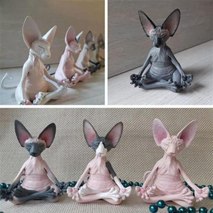 Serenity in Style: Sphinx Cat Yoga Figurine for Your Workspace