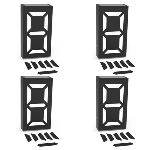 Elegant Solar-Powered LED House Number Sign: Contemporary Outdoor Address Illuminator