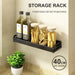 Sleek Aluminum Kitchen Storage Rack with Versatile Hooks