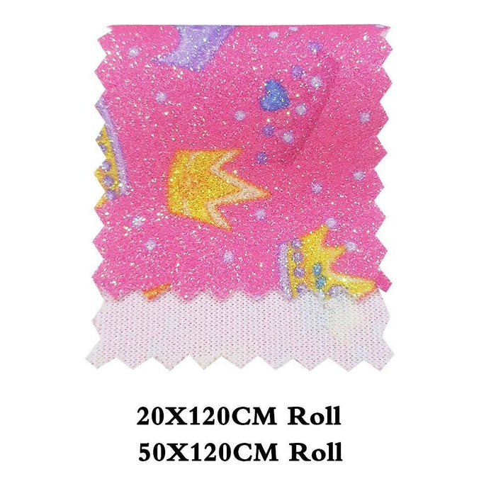 Sparkling Crown Glitter Fabric Roll - Premium Crafting Material for Elegant Projects