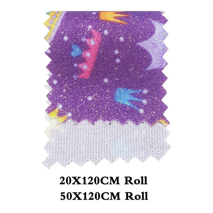 Sparkling Crown Glitter Fabric Roll - Premium Crafting Material for Elegant Projects