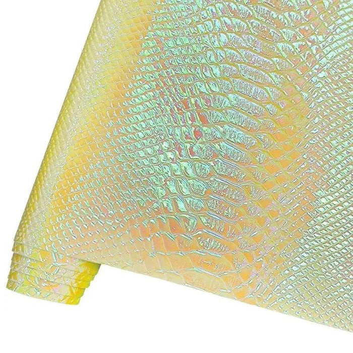 Iridescent Holographic Snakeskin PU Leather Craft Roll for Creative DIY Adventures