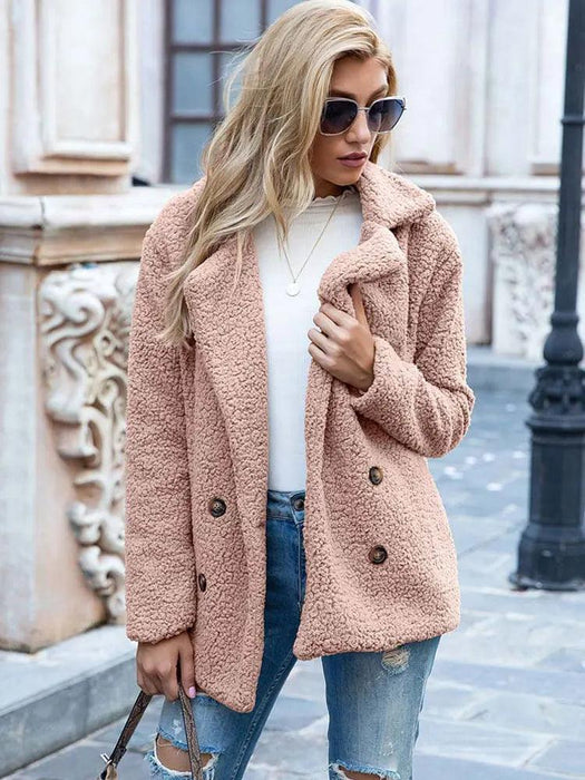 Chic Oversized Plush Faux Fur Teddy Coat - Women's Essential Outerwear