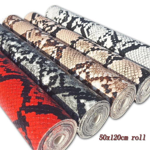 Exotic Python Pattern Vegan Leather Roll for Creative Handmade Accessories