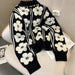 Vintage Pearl-Embellished Knit Pullover - Chic Autumn Sweater for Women